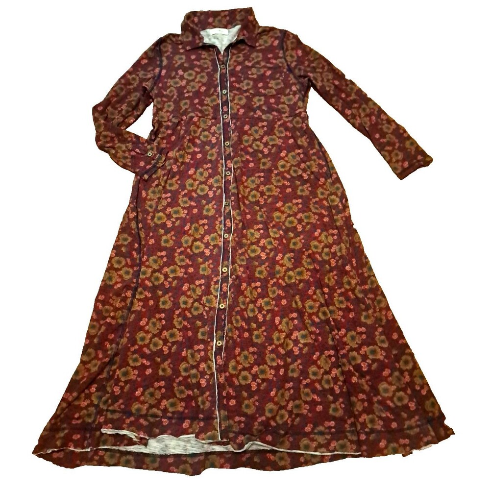 NATURAL LIFE Burgundy Floral Midi Dress